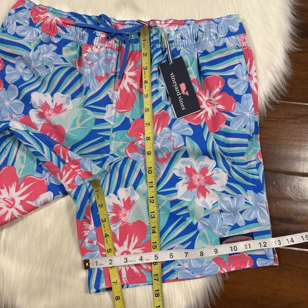 Vineyard Vines Size Medium Floral Tide‎ Blue Printed Piped 7